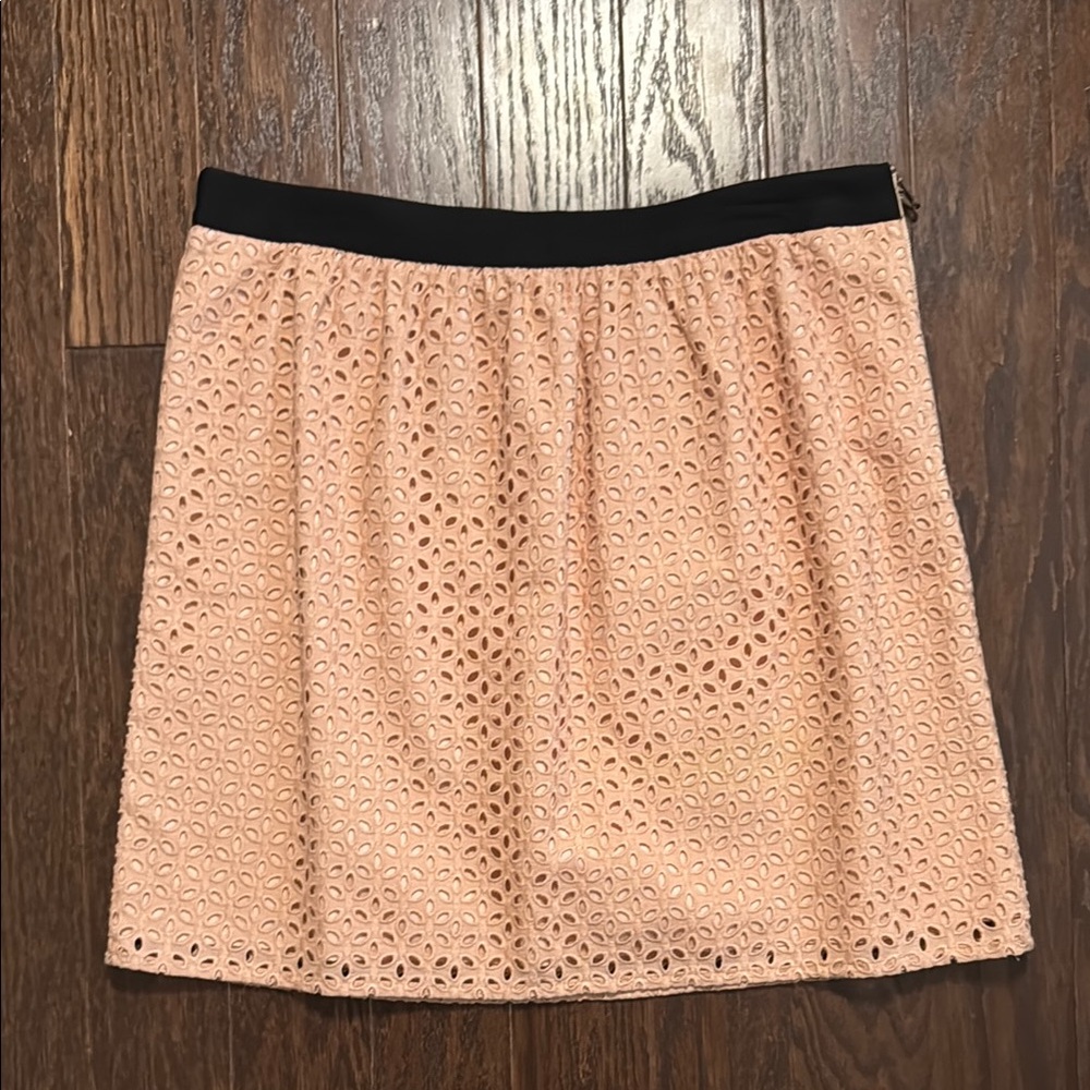 LOFT Peach Eyelet Skirt